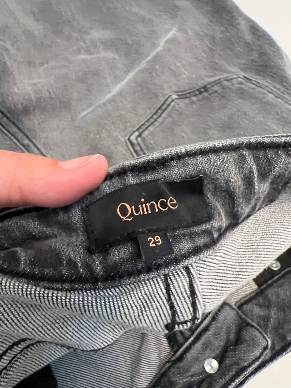QUINCE ORGANIC COTTON BELLA STRETCH RELAXED STRAIGHT LEG JEANS GRAY SIZE 29 - Picture 6 of 15